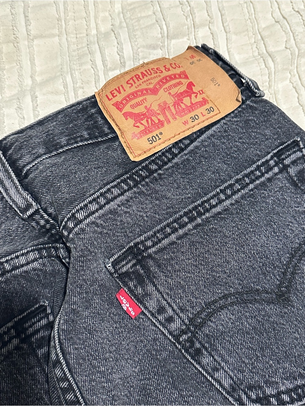 Levi’s 501 Original Black Jeans Men’s W30 L30 Button Fly Straight Leg